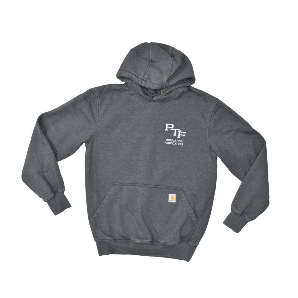 Carhartt Hoodie Small Gray PTF Insulation Fabricators Graphic Rain Defender Orig